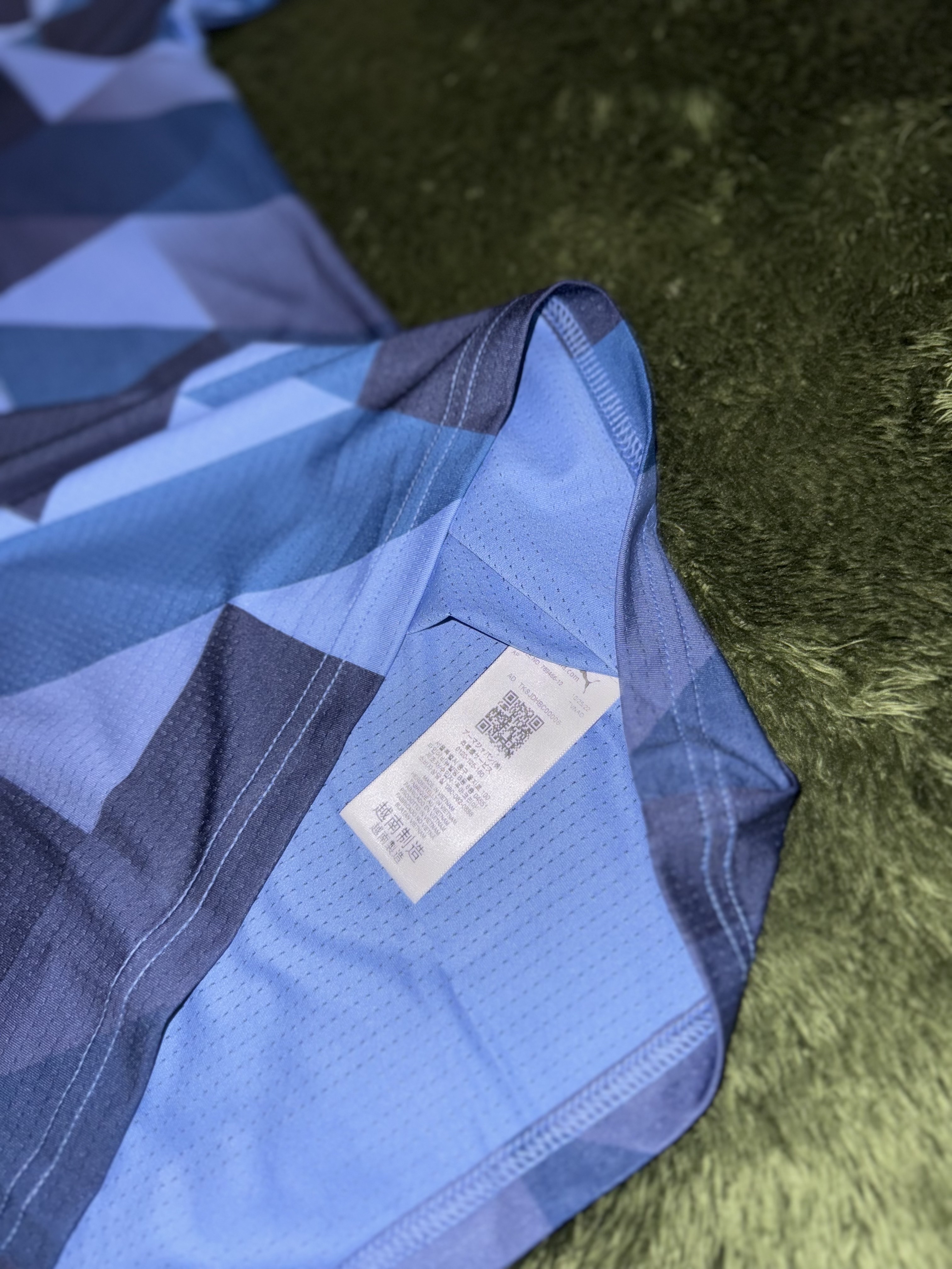 Puma 2022/23 Manchester City Prematch Short Sleeve Jersey Lake Blue Navy 착용 스타일 - 6