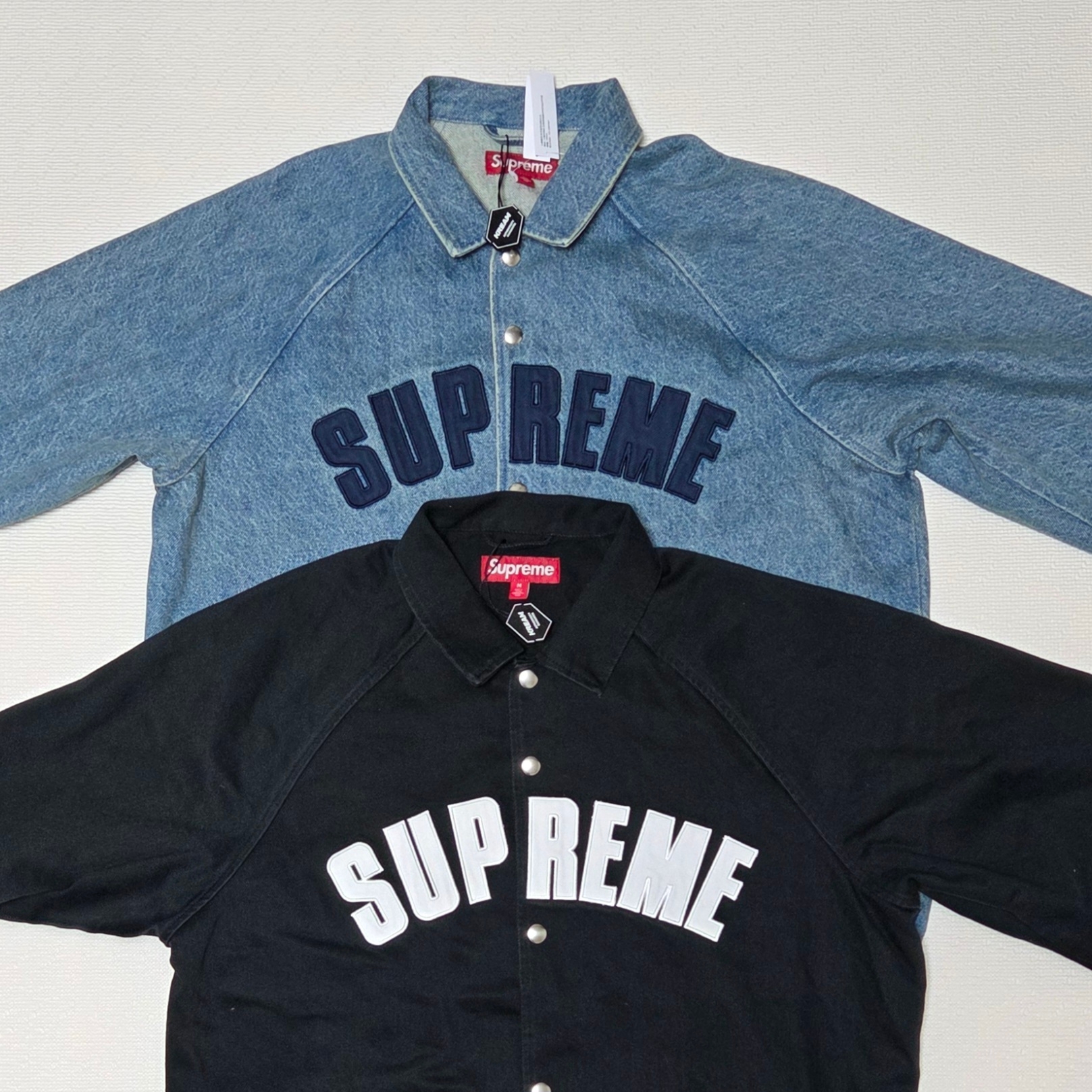 Supreme Arc Denim Coaches Jacket Washed Indigo - 25SS 착용 스타일 - 1