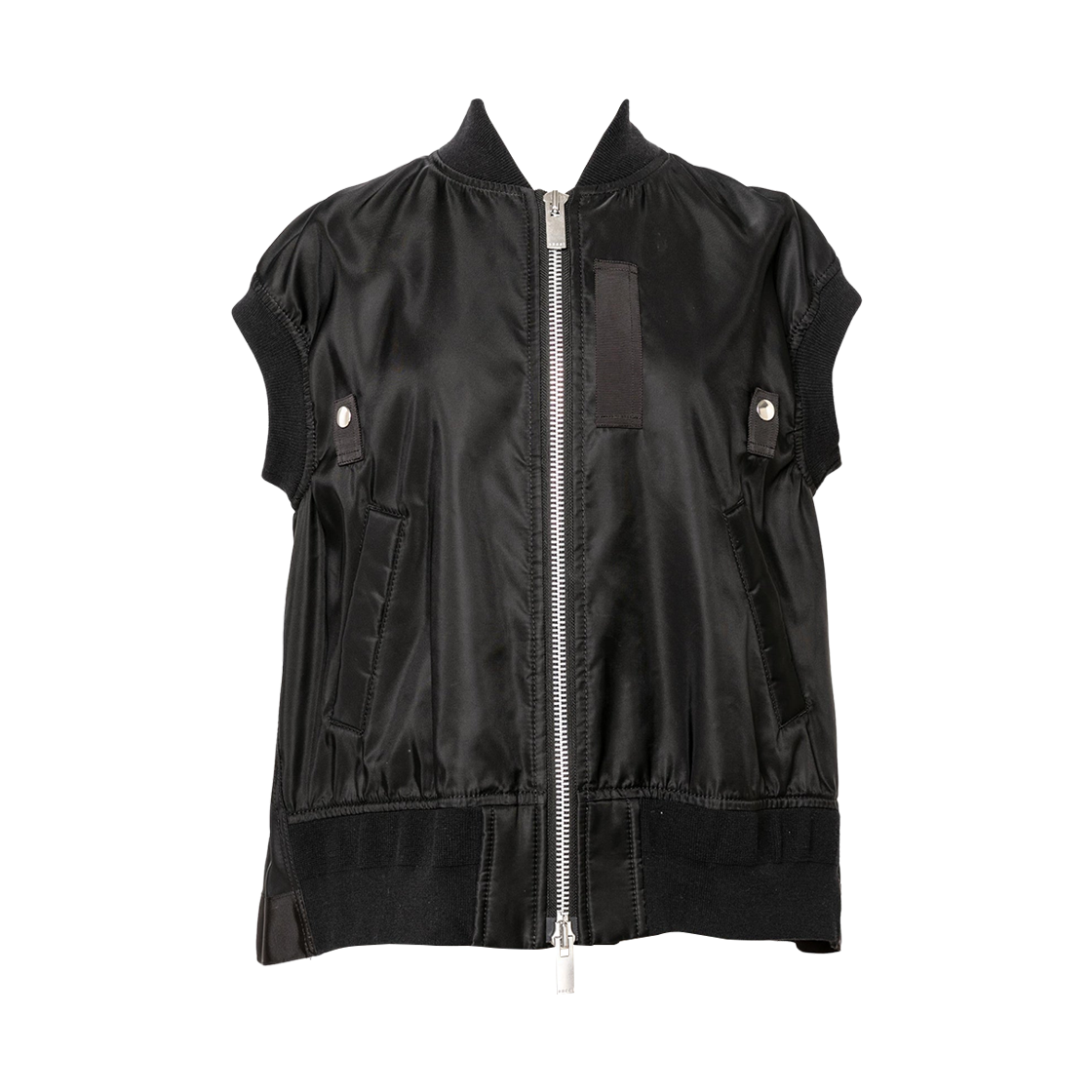 (W) 사카이 나일론 트윌 베스트 블랙((W) Sacai Nylon Twill Vest Black)