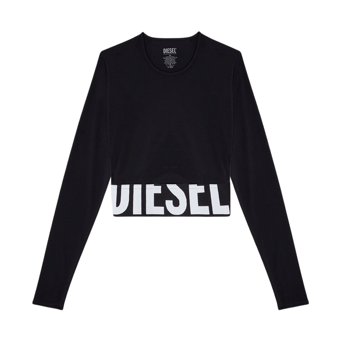 A182810PLAR-9XX (W) Diesel Melissa-D-Pop Cropped Top with Cut-Off Logo Black