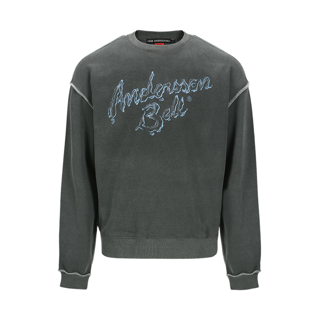 atb1378u(CHARCOAL) ADSB ANDERSSON BELL Unisex Liquid Logo Sweatshirt Grey