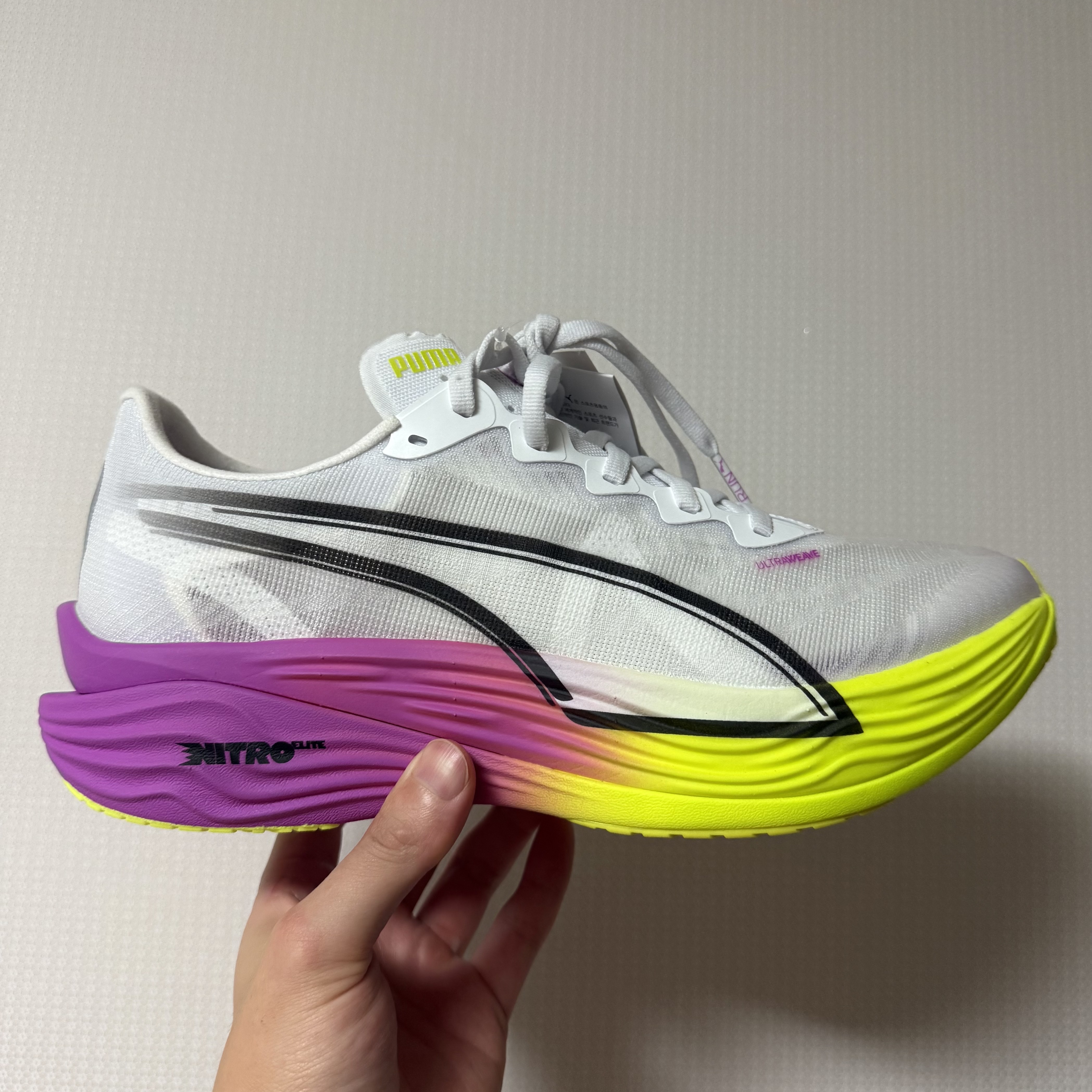 Puma Deviate Nitro Elite 3 White Pure Magenta 착용 스타일
