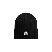 (W) Moncler Wool Beanie Black - 25FW