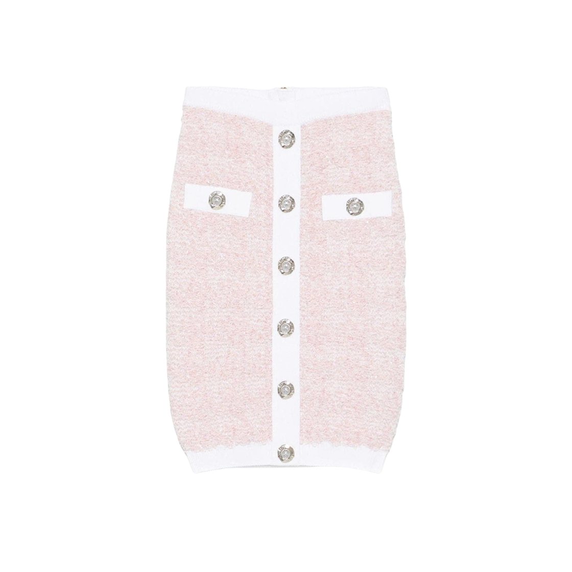 FF1LC016KI72OIN (W) Balmain Tweed Skirt Pink