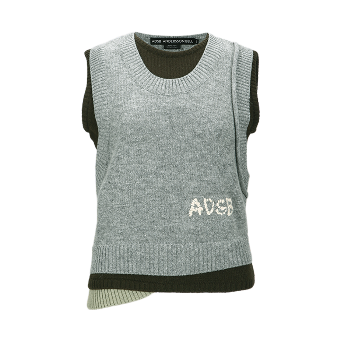 ADSB 앤더슨벨 트레스 레이어드 슬리브리스 탑 그레이