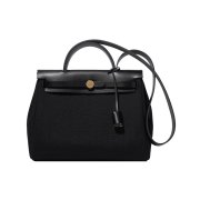 Hermes Herbag Zip 31 Bag Retourne & Gold Noir