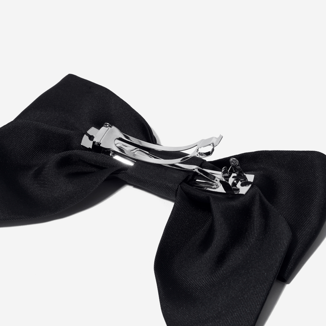 (W) 샤넬 리본 모양 바레뜨 실크 트윌 & 블랙 골드((W) Chanel Bow Barrette Silk Twill & Black Gold) - 4