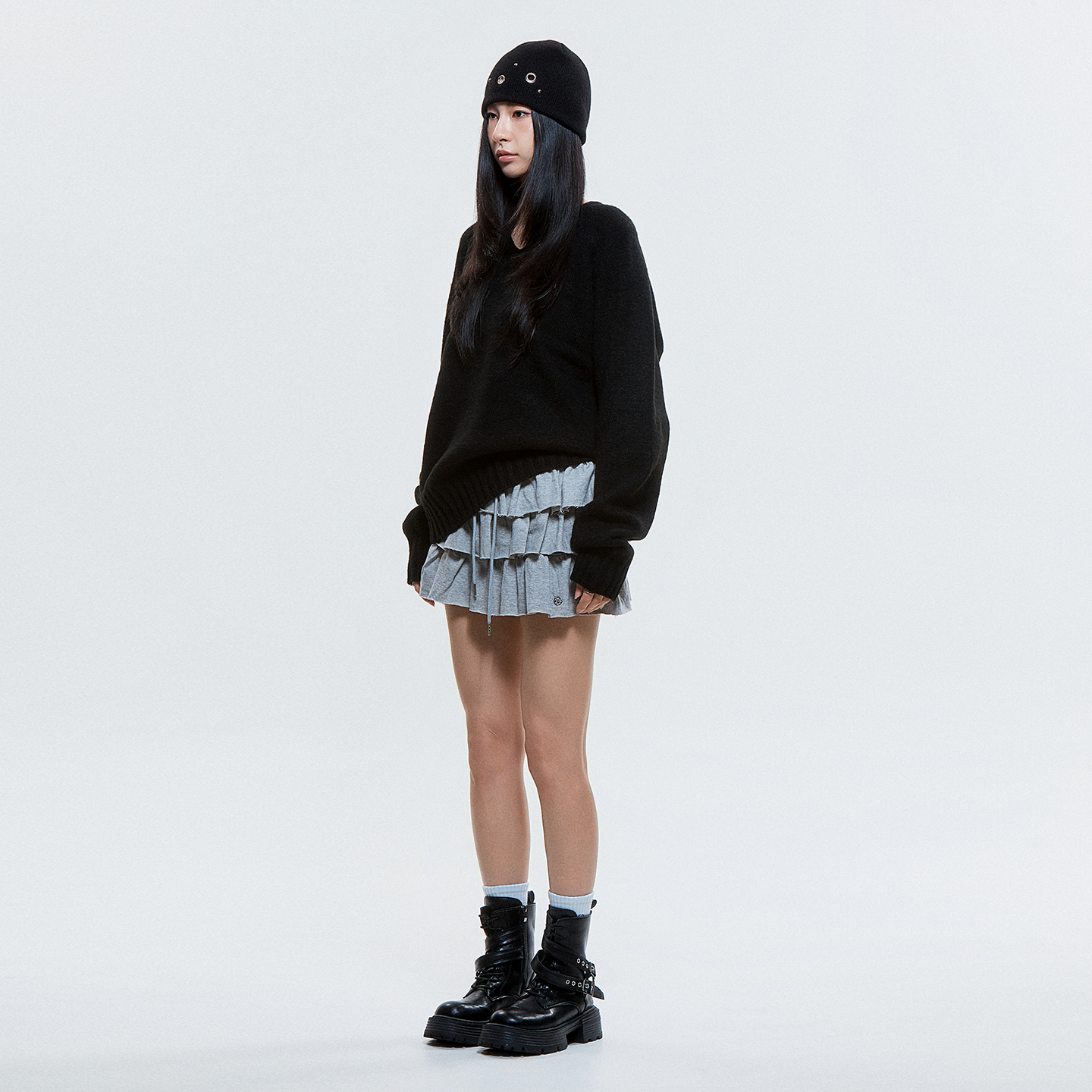 디오스피스 라글란 니트 블랙(DAUSPICE Raglan Knit Black) - 4