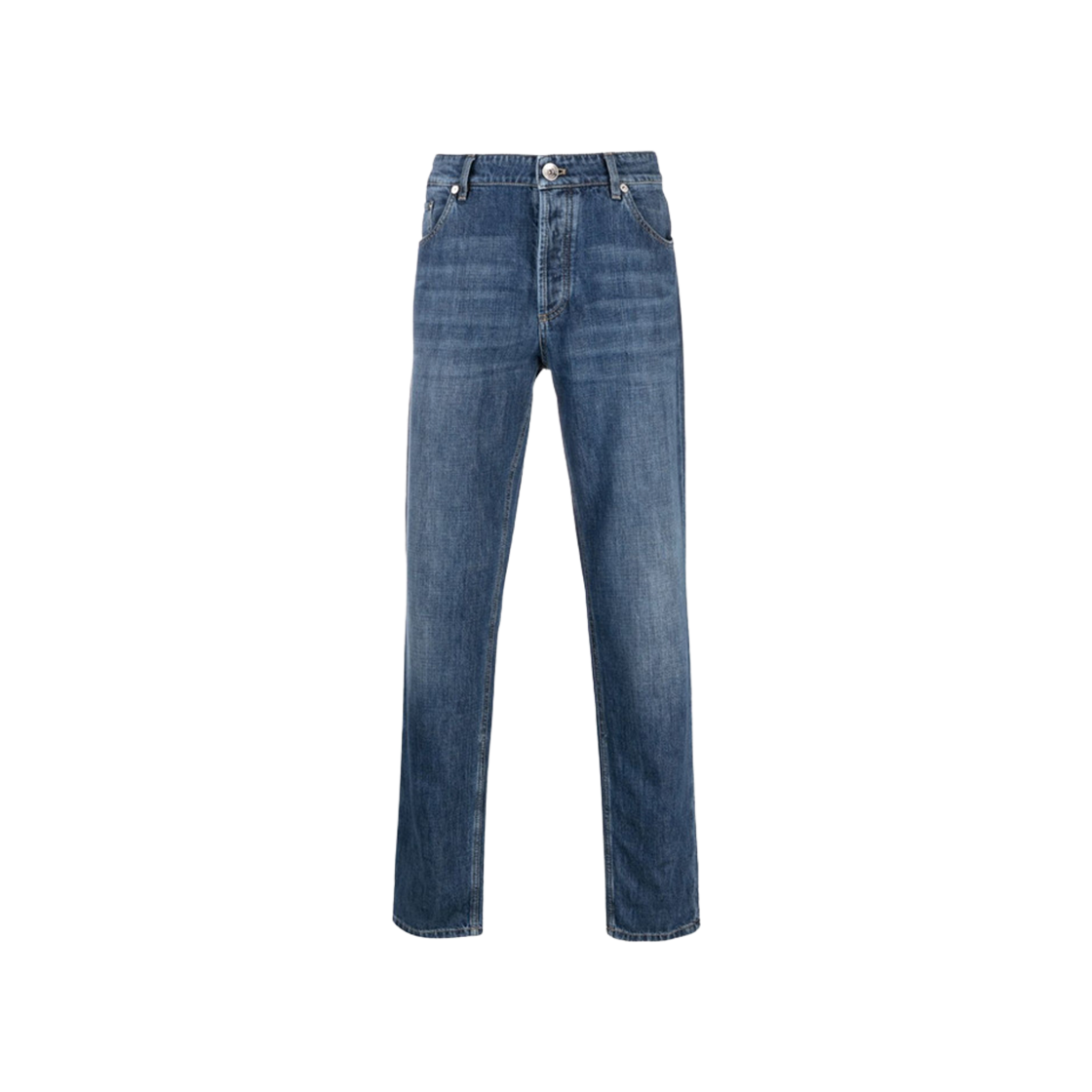 브루넬로 쿠치넬리 라이트웨이트 데님 트레디셔널 핏 파이브 포켓 트라우저 미디움 데님(Brunello Cucinelli Lightweight Denim Traditional Fit Five Pocket Trousers Medium Denim) - 1