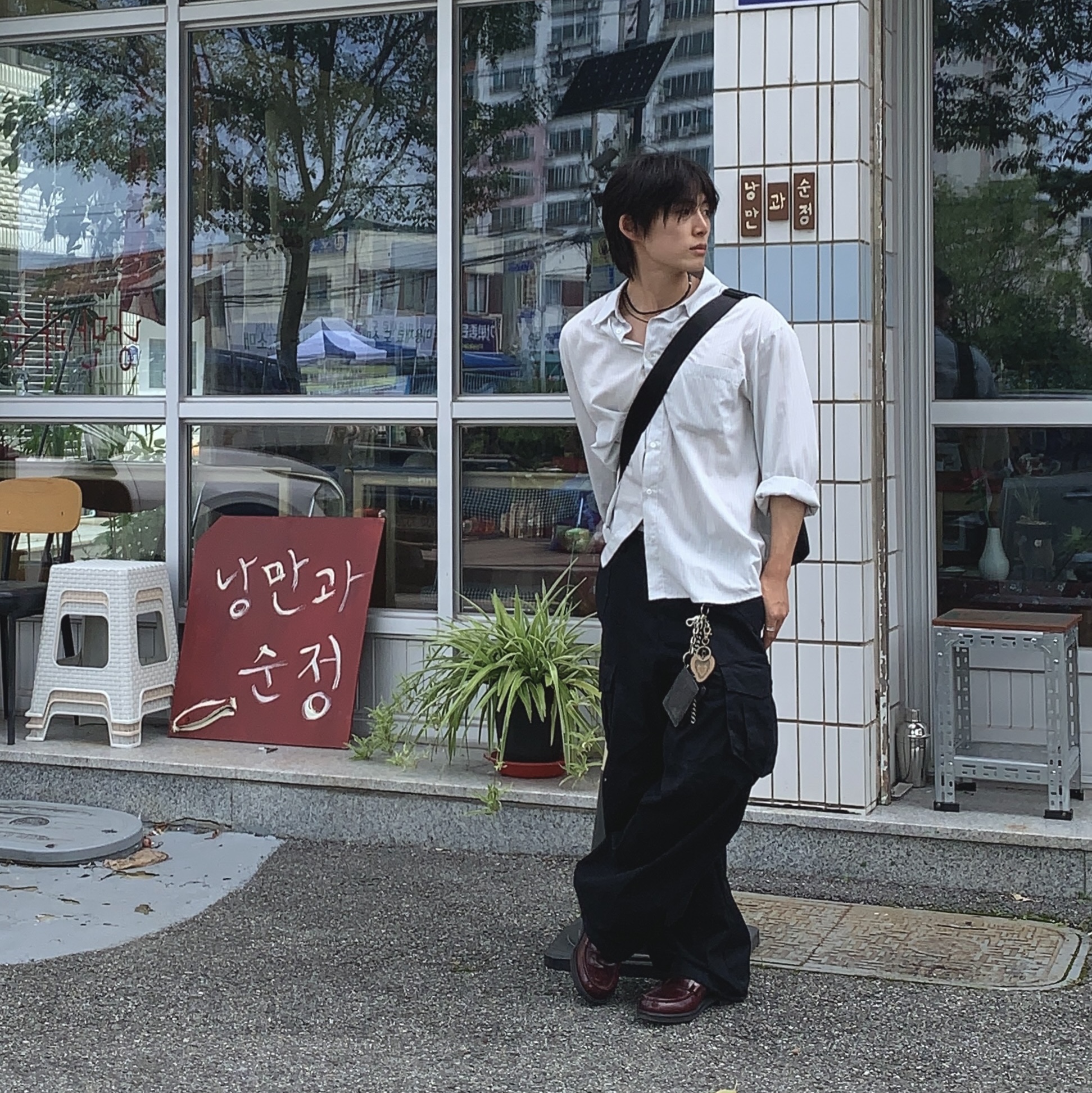 Haruta HS-906 Penny Loafer Brown 착용 스타일 - 1