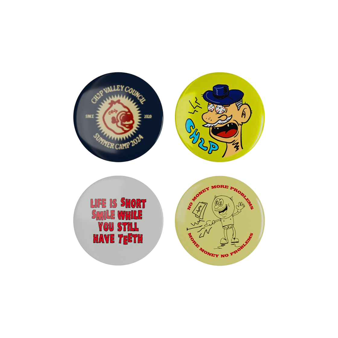 씨에이치투피 4 핀 뱃지 세트 비 멀티(CH2P 4 Pin Badge Set B Multi)