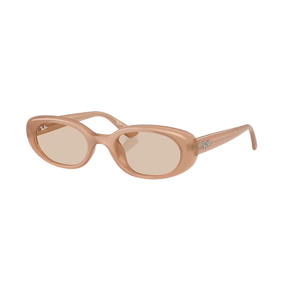 RB4441D-678793 Ray-Ban RB4441D Bio-Based Matte Opal Beige Frame Light Brown Lense Low Bridge Fit