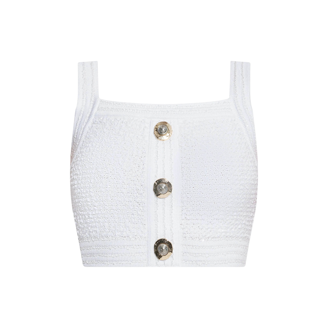 FF1AB052KI740FA (W) Balmain Cotton Blend Crop Top White