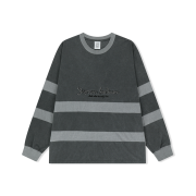YESEYESEE Pigment Stripe L/S Charcoal