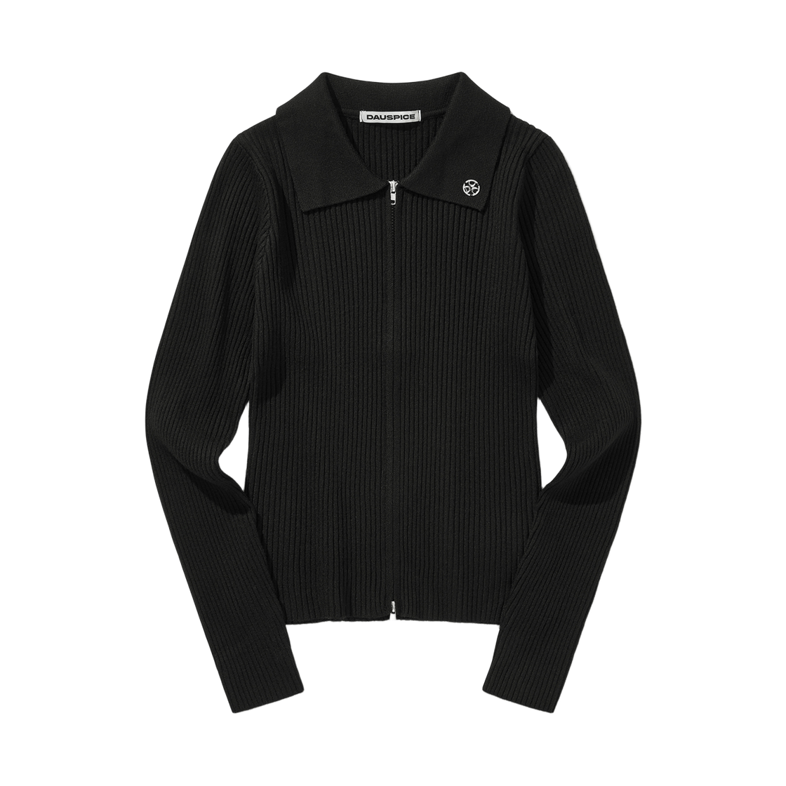 D25FTJ01BK99 DAUSPICE Zip-Up Cardigan Black