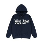 YESEYESEE Y.E.S Snail Logo Zip-up Hoodie Navy