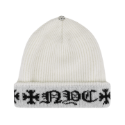 Chrome Hearts Big Daddy Cashmere Beanie White - New York Exclusive