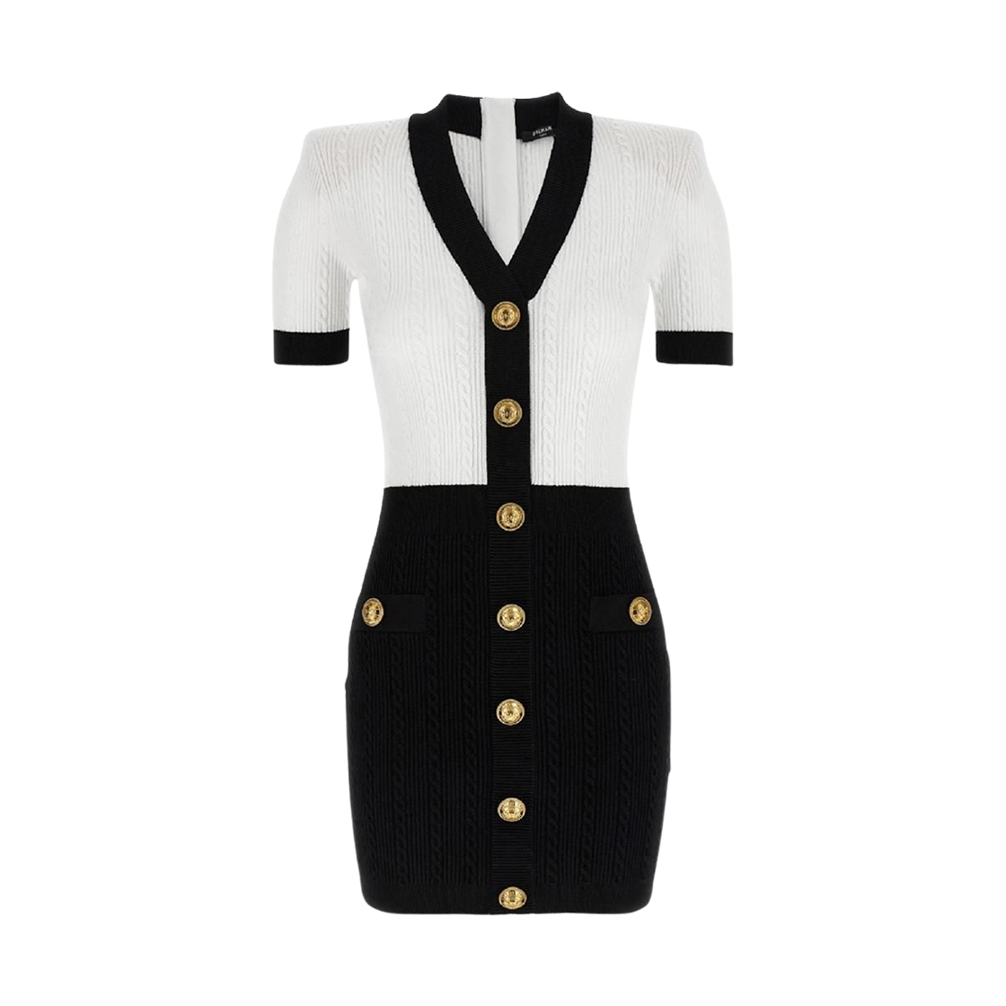 FF1R6033KI50EAB (W) Balmain Knit Dress Black White