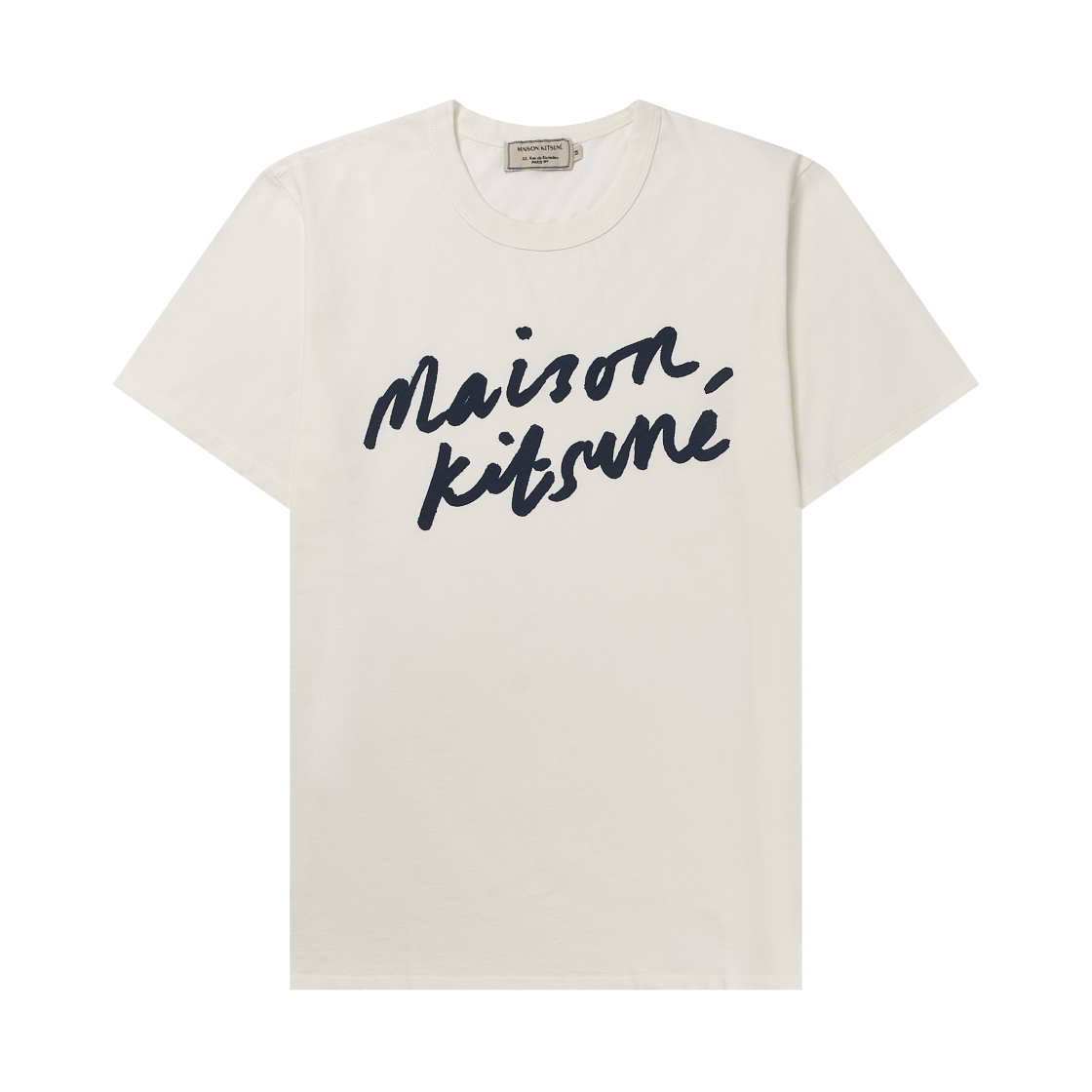 메종 키츠네 핸드라이팅 클래식 티셔츠 라떼(Maison Kitsune Handwriting Classic T-Shirt Latte) - 1