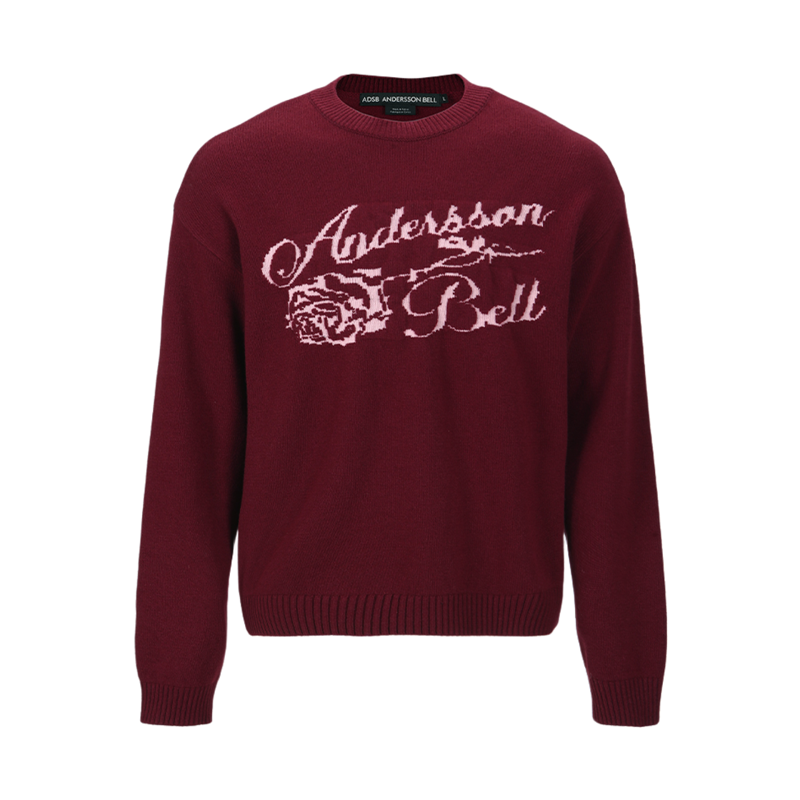 ADSB 앤더슨벨 유니섹스 캐시미어 로즈 크루넥 스웨터 라일락