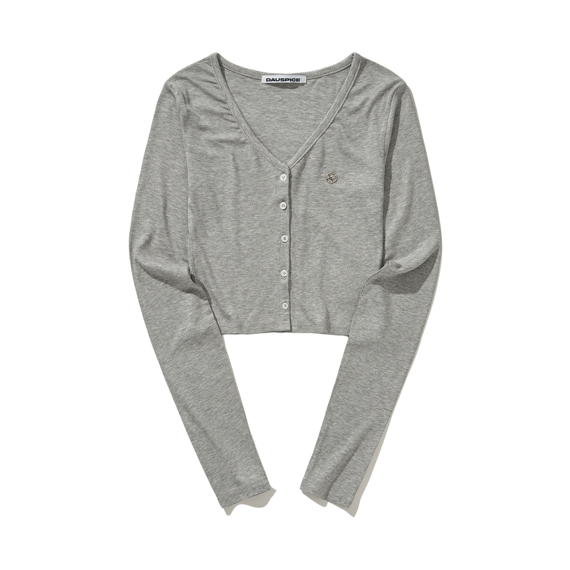 D25FCD01GR99 DAUSPICE V-Neck Crop Cardigan Gray