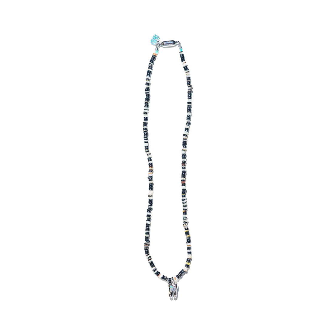 #122BLACK NiRO.SERENDiPiTY Molar Dolphin Mother Of Pearl Necklace #122 Black