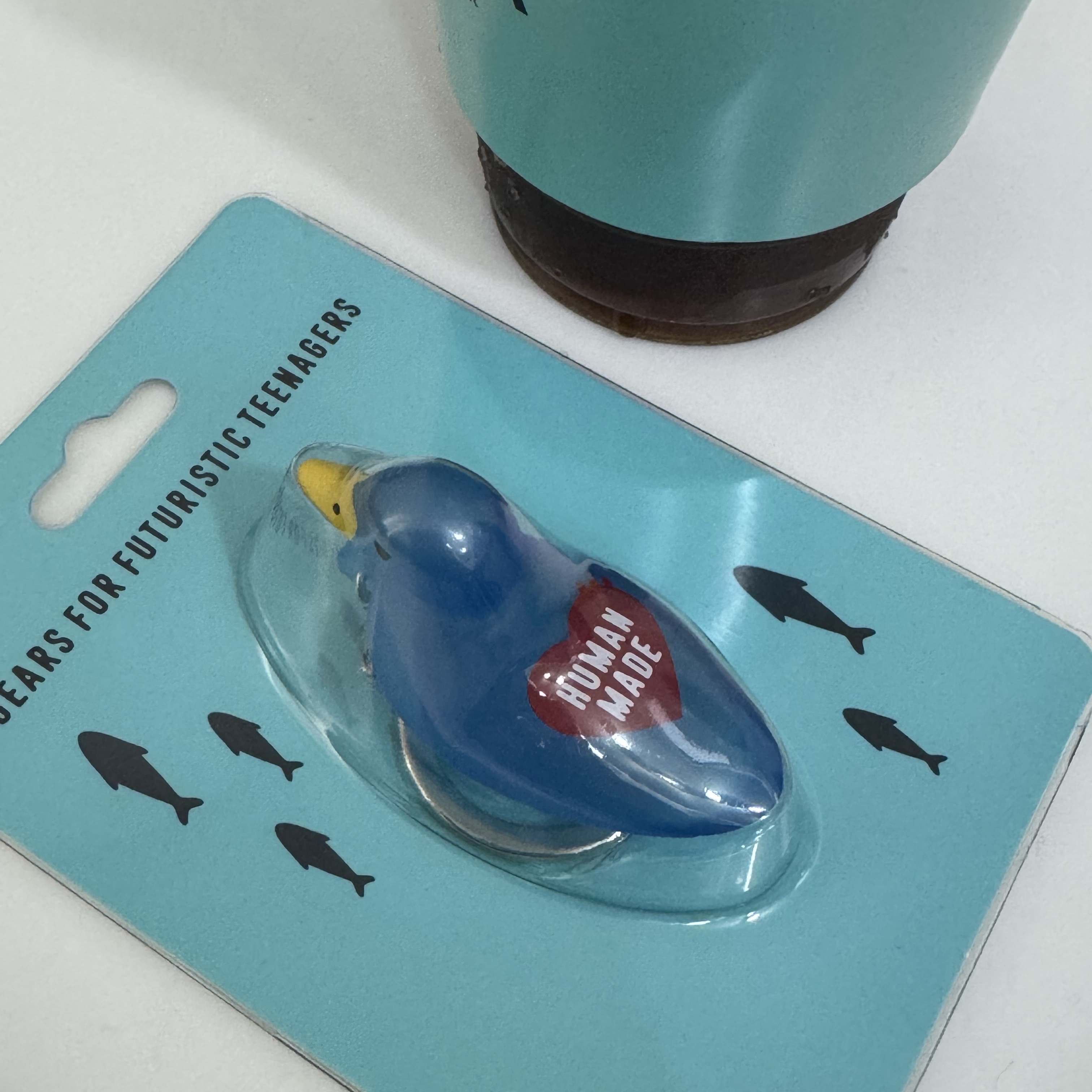 Human Made Duck PVC Key Chain Blue 착용 스타일