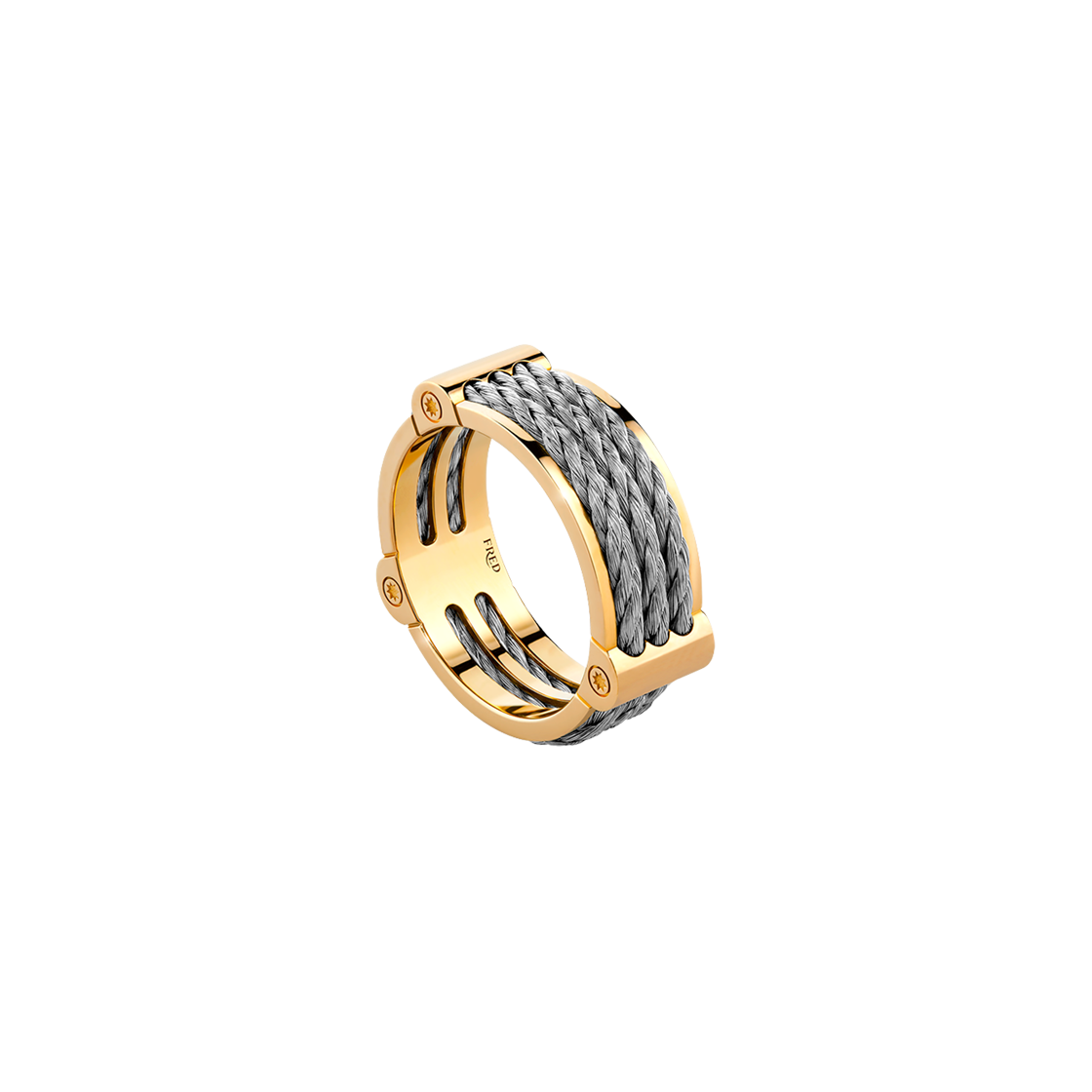 4B0975 Fred Force 10 Winch Ring Large 18K Yellow Gold Steel