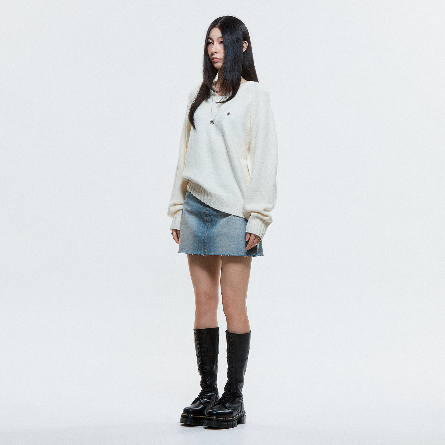 디오스피스 라글란 니트 아이보리(DAUSPICE Raglan Knit Ivory) - 4