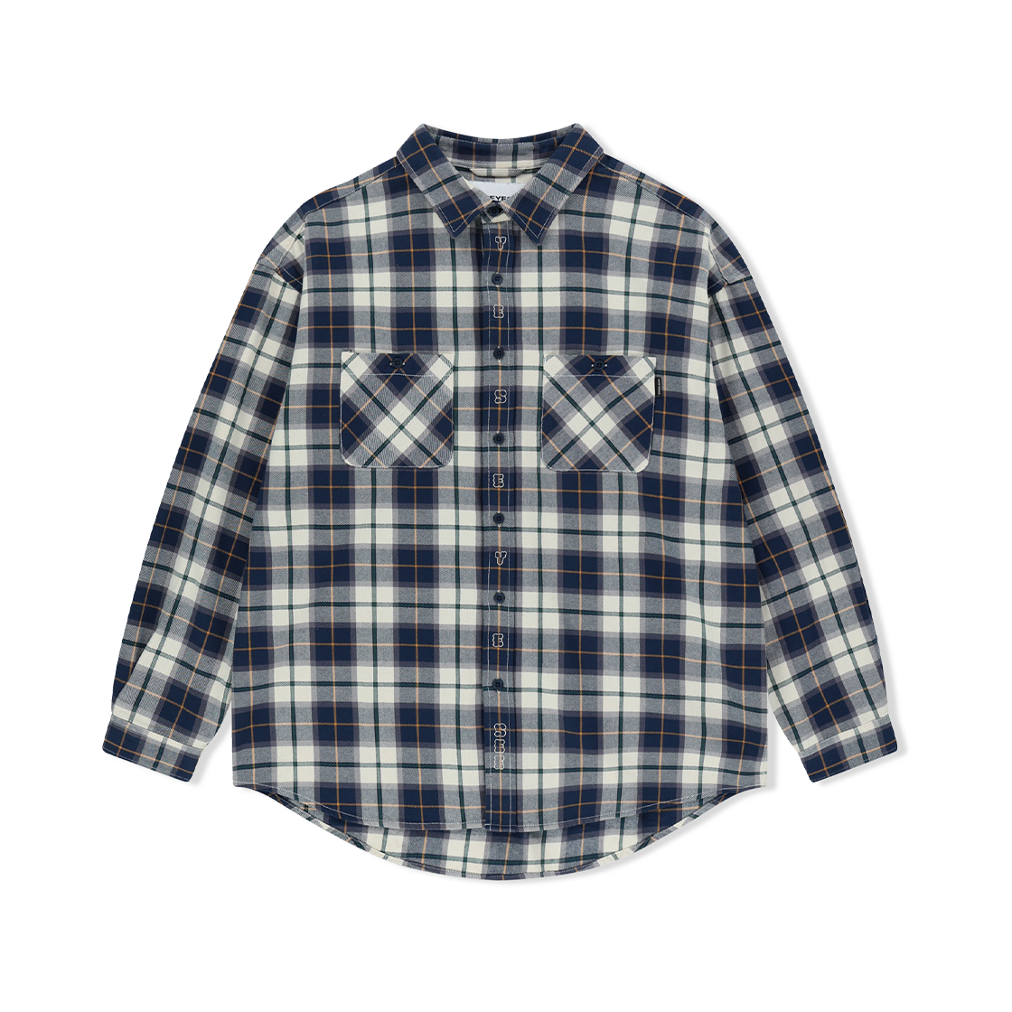 YS253WSHTL01BLE YESEYESEE Plop Check Shirt Blue