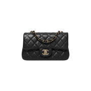 Chanel Mini Flap Bag Lambskin & Gold Black