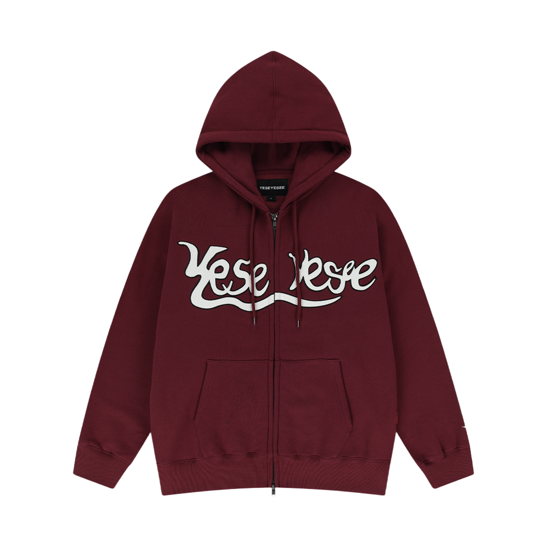 예스아이씨 예스 스네일 로고 집업 후디 버건디(YESEYESEE Y.E.S Snail Logo Zip-up Hoodie Burgundy)