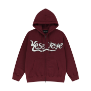 YESEYESEE Y.E.S Snail Logo Zip-up Hoodie Burgundy