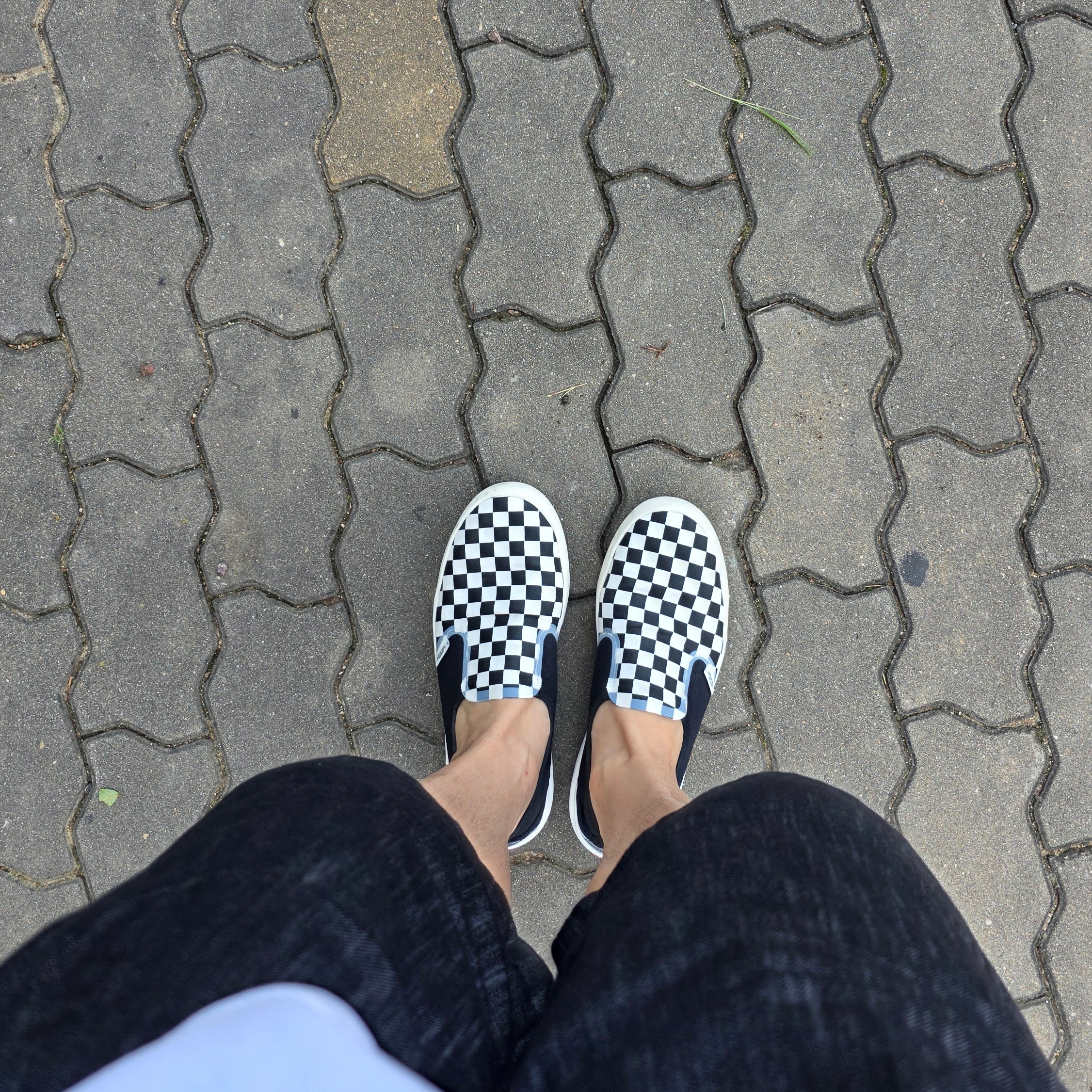 Vans Checkerboard Comfycush One Black 착용 스타일