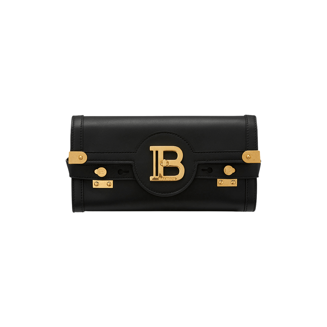 FN1LE596LAVE0PA Balmain B-Buzz Pouch 23 in Calfskin Black