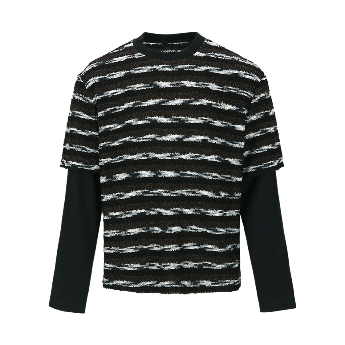 ADSB 앤더슨벨 유니섹스 스트라이프 레이어드 스웨터 블랙 브라운