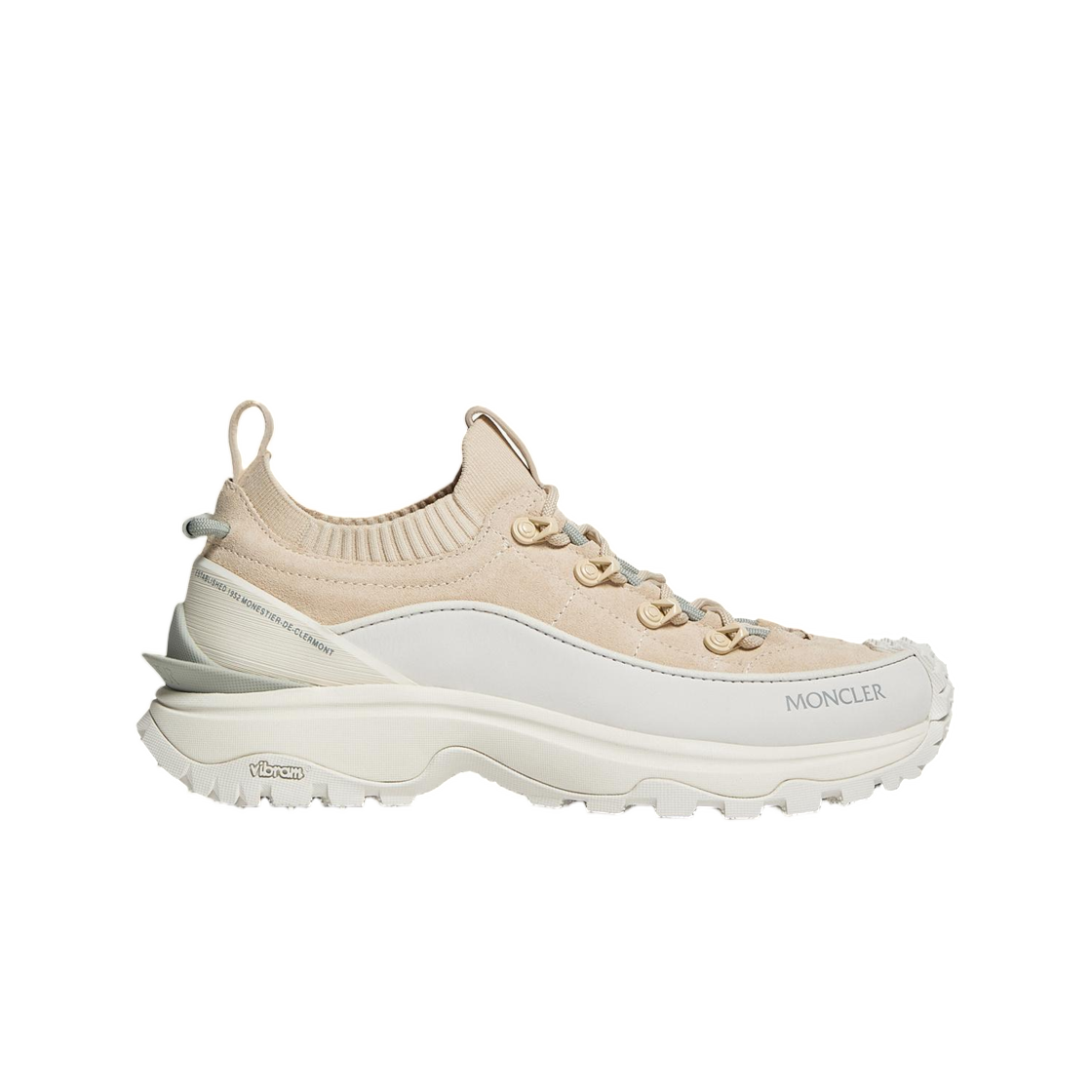 K2-09B-4M00080-M7242-051 Moncler Trailgrip Lite3 Nubuck & Suede Trainers White Ivory - 25FW