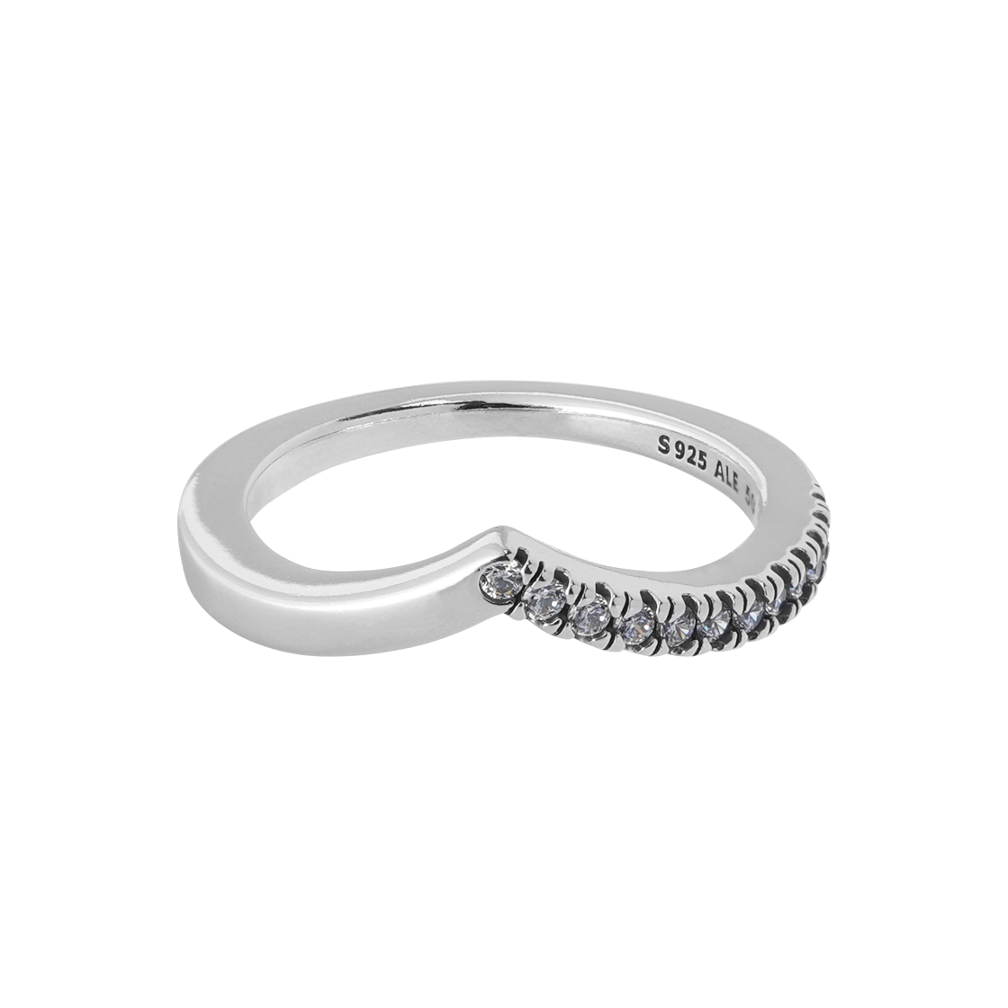 (W) 판도라 타임리스 위시 하프 스파클링 링 스털링 실버 클리어((W) Pandora Timeless Wish Half Sparkling Ring Sterling Silver Clear) - 1