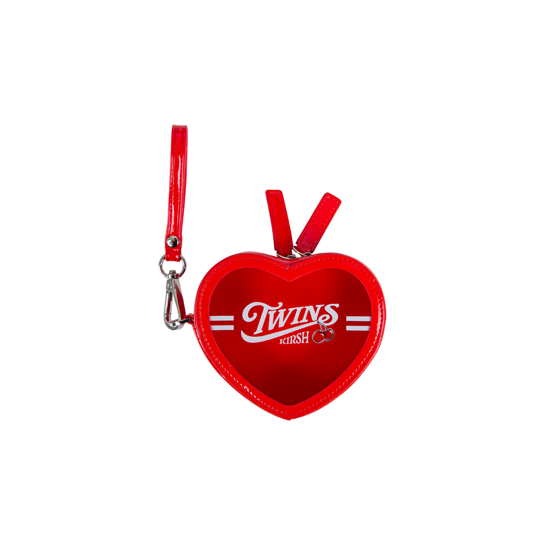 LG 트윈스 x 키르시 체리 트윈스 하트 PVC 파우치 레드(LG Twins x Kirsh Cherry Twins Heart PVC Pouch Red)