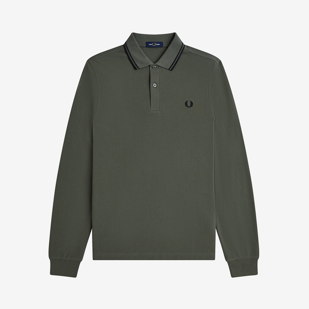 프레드페리 M3636 롱 슬리브 트윈 팁 프레드페리 셔츠 로렐리스그린 블랙(Fred Perry M3636 Long Sleeve Twin Tipped FP Shirt Laurel Wreath Green Black) - 5