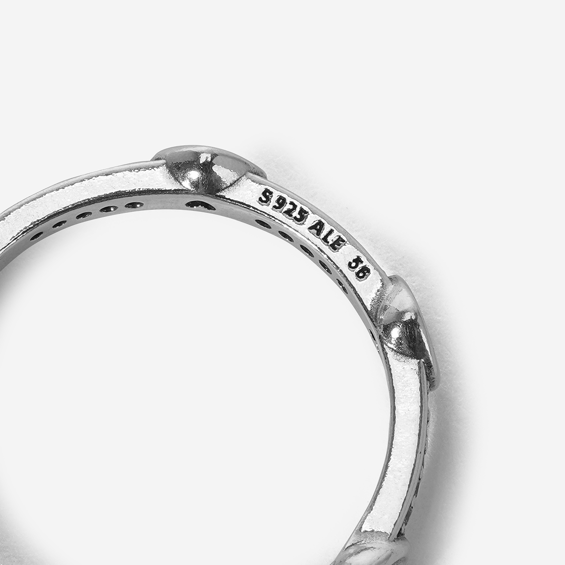 (W) 판도라 라디언트 스파클링 하트 링 스털링 실버 클리어((W) Pandora Radiant Sparkling Hearts Ring Sterling Silver Clear) - 3