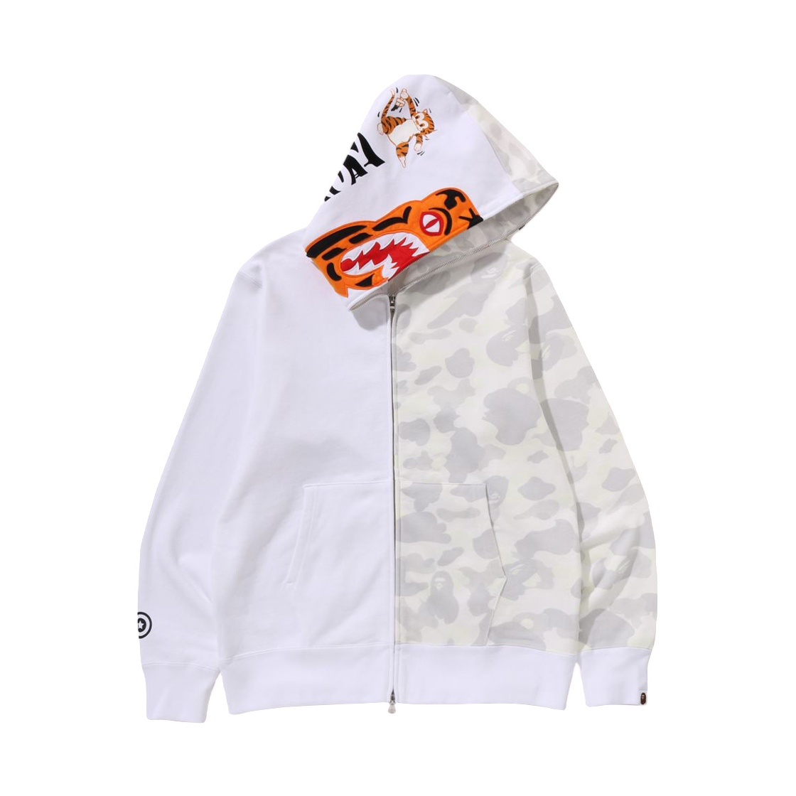 베이프 시티 카모 타이거 샤크 풀 집 후드 화이트(BAPE City Camo Tiger Shark Full Zip Hoodie White) - 1