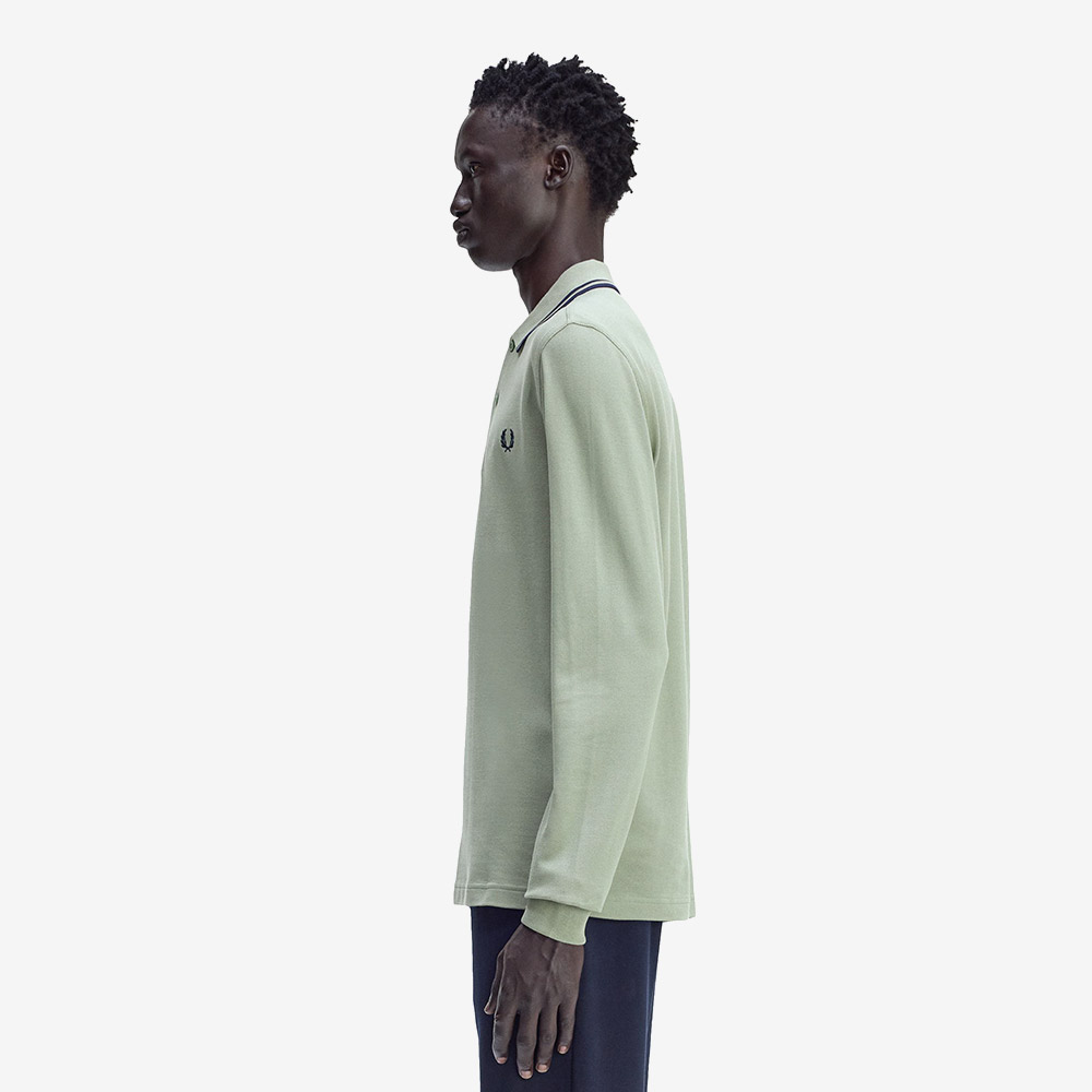 프레드페리 M3636 롱 슬리브 트윈 팁 프레드페리 셔츠 베이리프 다크에어포스 테니스블루(Fred Perry M3636 Long Sleeve Twin Tipped FP Shirt Bayleaf Dark Airforce Tennis Blue) - 3