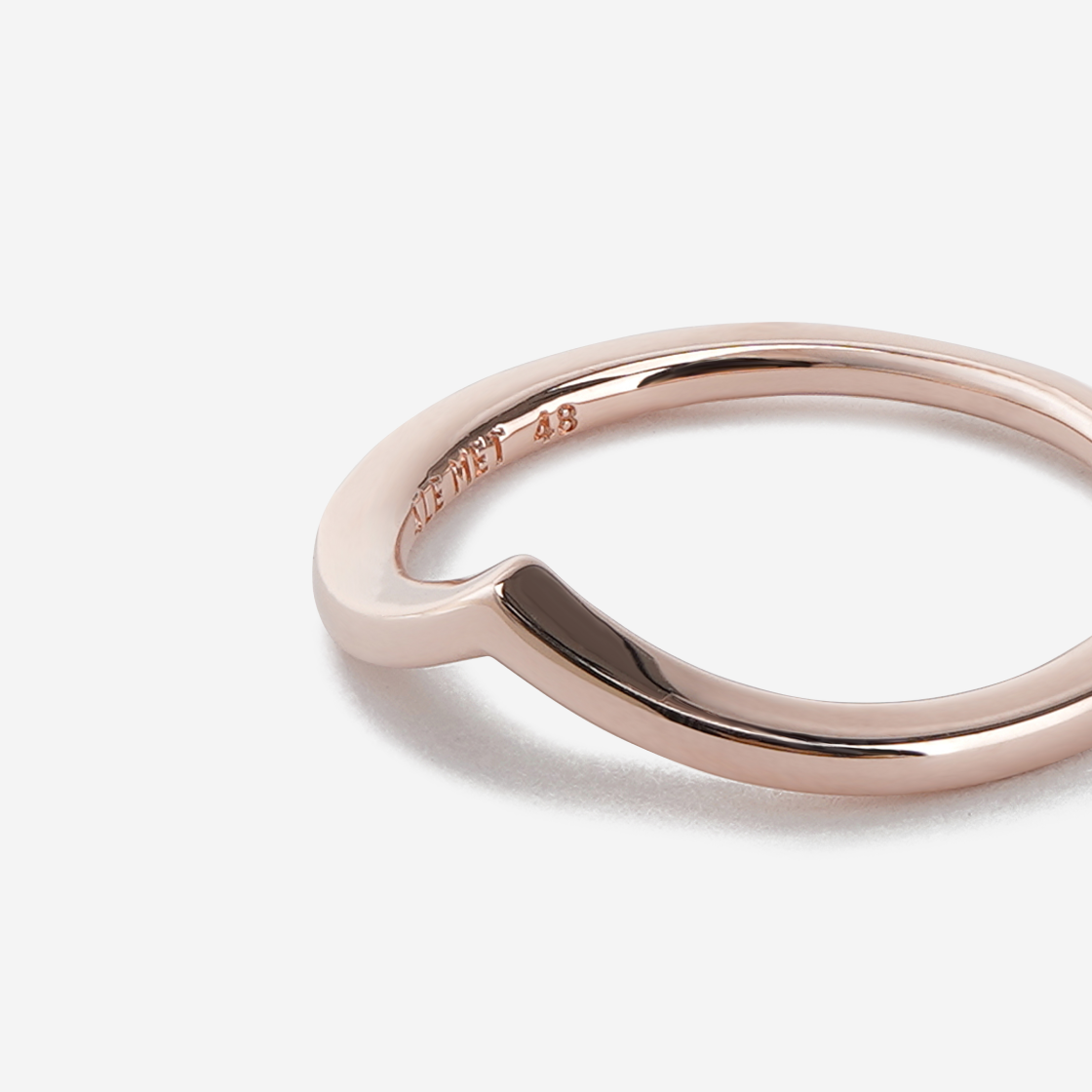 (W) 판도라 폴리쉬드 위시본 링 로즈 골드 플래팅((W) Pandora Polished Wishbone Ring Rose Gold Plated) - 2