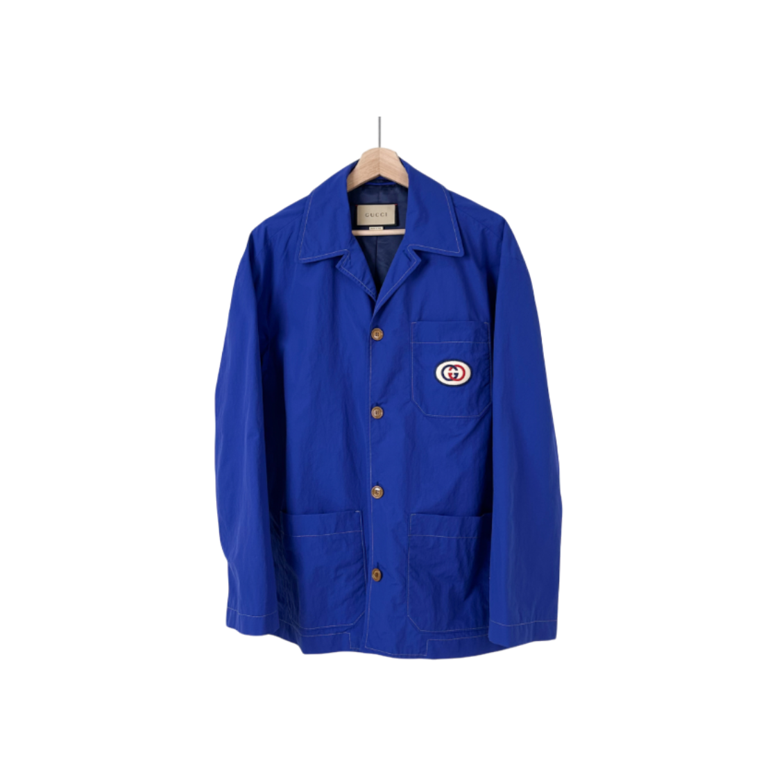 ITE45HQW8F2E Gucci x Gremlins Mens Patch Nylon Shirt Work Jacket