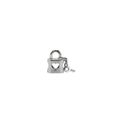 (W) Pandora Padlock & Heart Key Charm Sterling Silver Black