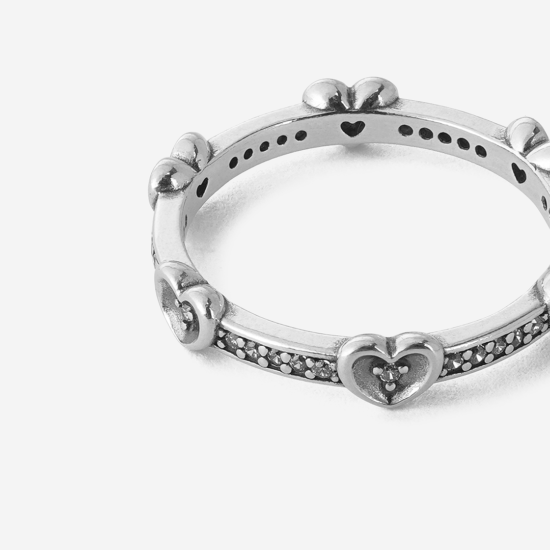 (W) 판도라 라디언트 스파클링 하트 링 스털링 실버 클리어((W) Pandora Radiant Sparkling Hearts Ring Sterling Silver Clear) - 2