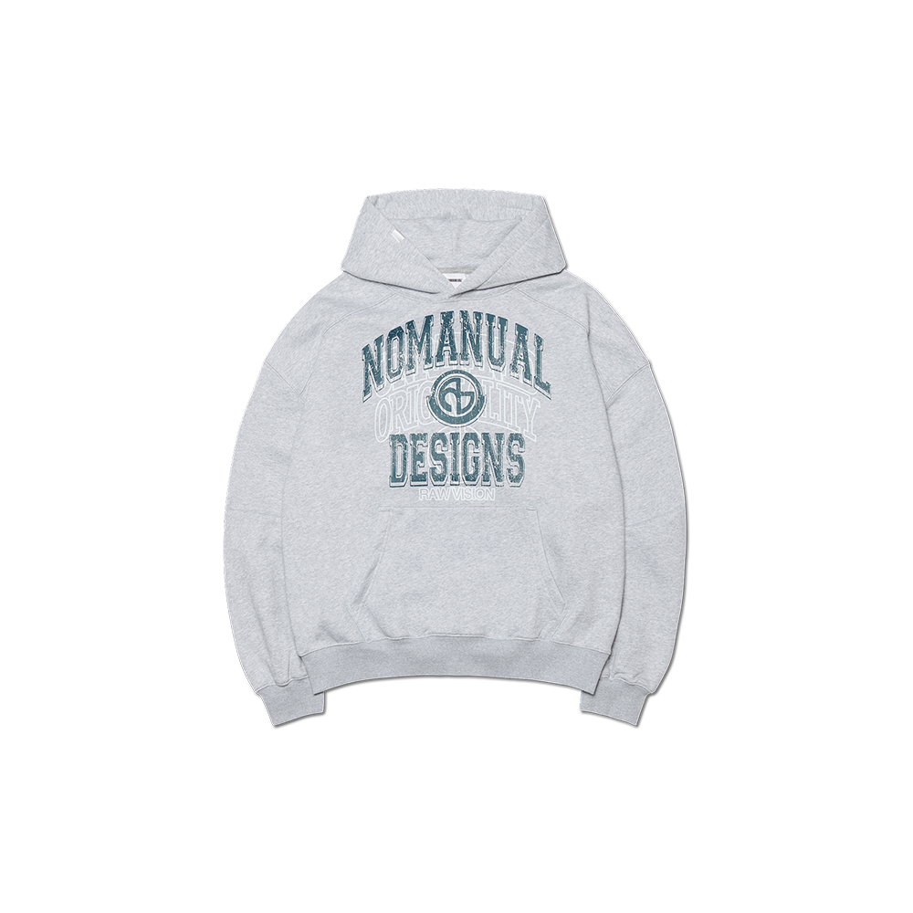 노매뉴얼 레이어드 아치 그래픽 후디 멜란지(NOMANUAL Layered Arch Graphic Hoodie Melange)