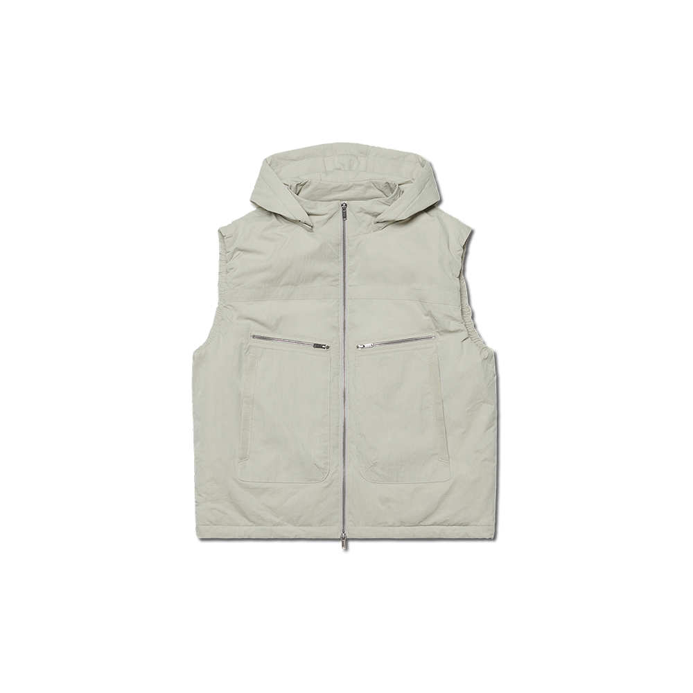 NMWF52SL01SDG NOMANUAL Detachable Hooded Vest Sand Gray