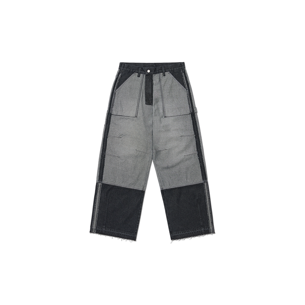 노매뉴얼 리버스 카펜터 데님 팬츠 워시드 블랙(NOMANUAL Reversed Carpenter Denim Pants Washed Black)